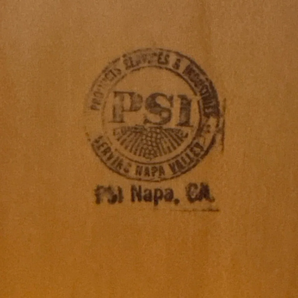 PSI Napa Valley Wooden Box‎ Holder with Metal Stand for Cards or Photos Vintage